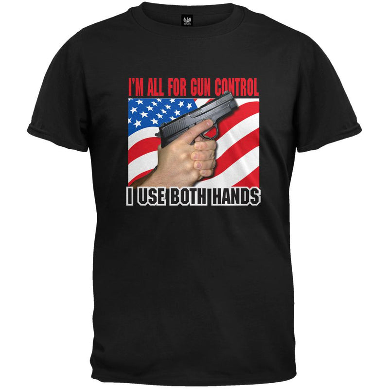 I'm All For Gun Control Heather Grey T-Shirt Men's T-Shirts Old Glory   