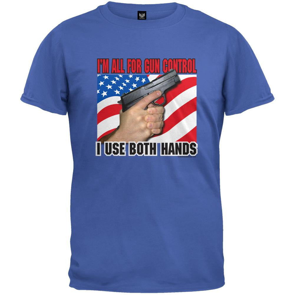 I'm All For Gun Control Heather Grey T-Shirt Men's T-Shirts Old Glory   