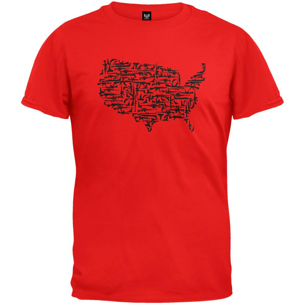 Guns In The US Red T-Shirt Men's T-Shirts Old Glory 2XL Red 