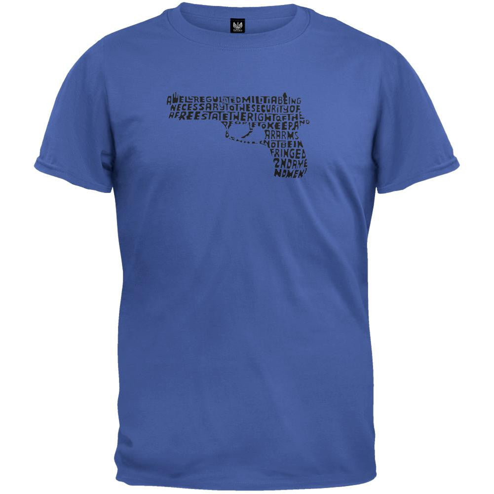 2nd Amendment Pistol Royal T-Shirt Men's T-Shirts Old Glory 2XL Blue 