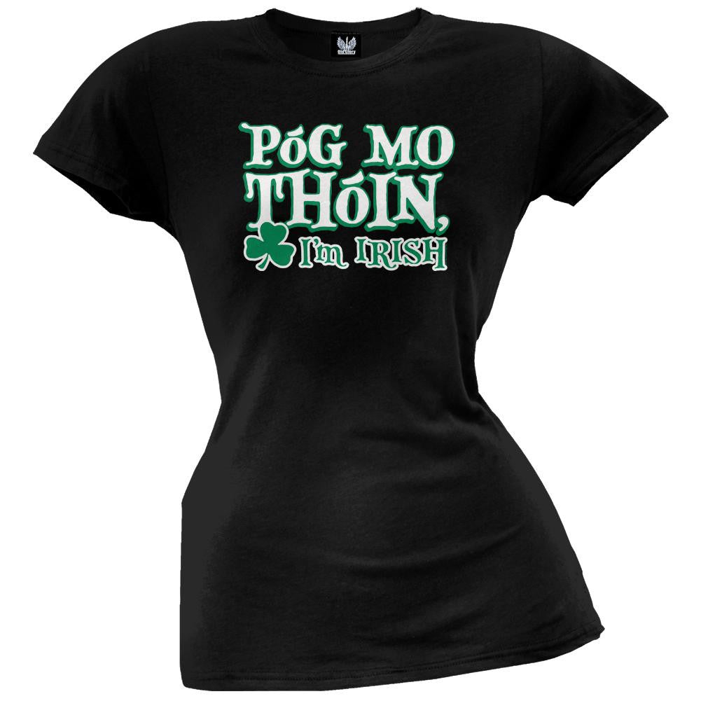 Pog Mo Thoin Juniors T-Shirt Juniors T-Shirts Old Glory SM Black 