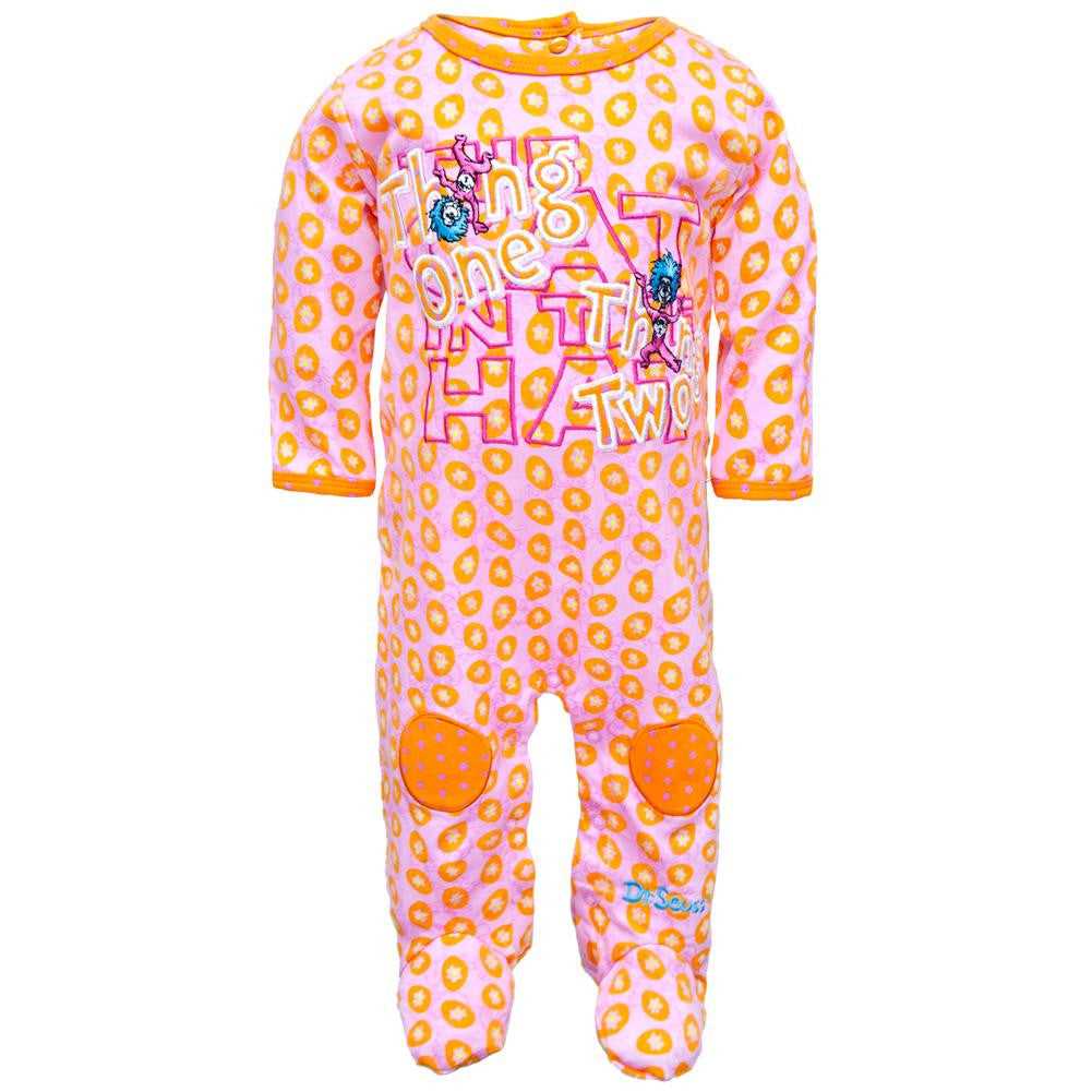 Dr. Seuss - Thing One Thing Two Infant Footed Pajamas Infant Footed Pajamas Dr. Seuss 6 Light Pink 