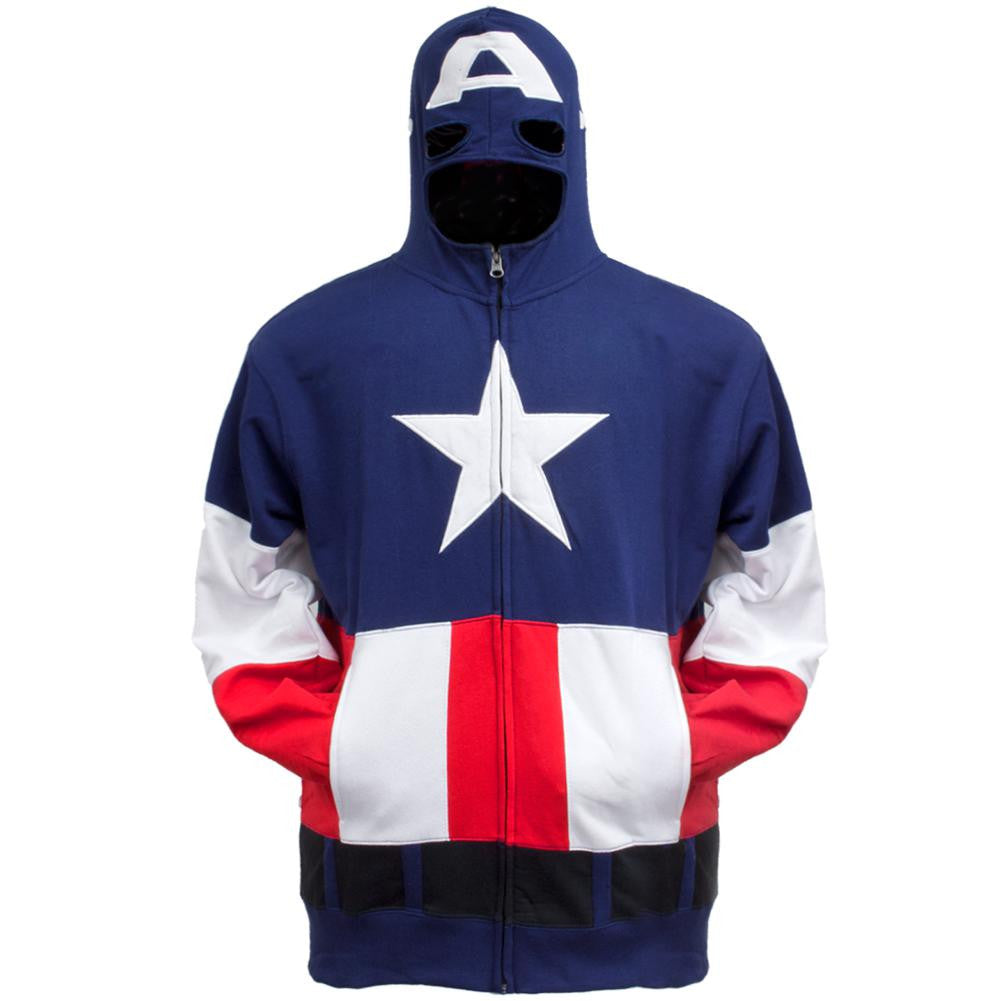 Captain America - Cap A Juvy Costume Zip Hoodie Juvenile Hoodies Captain America J5/6 Dark Blue 