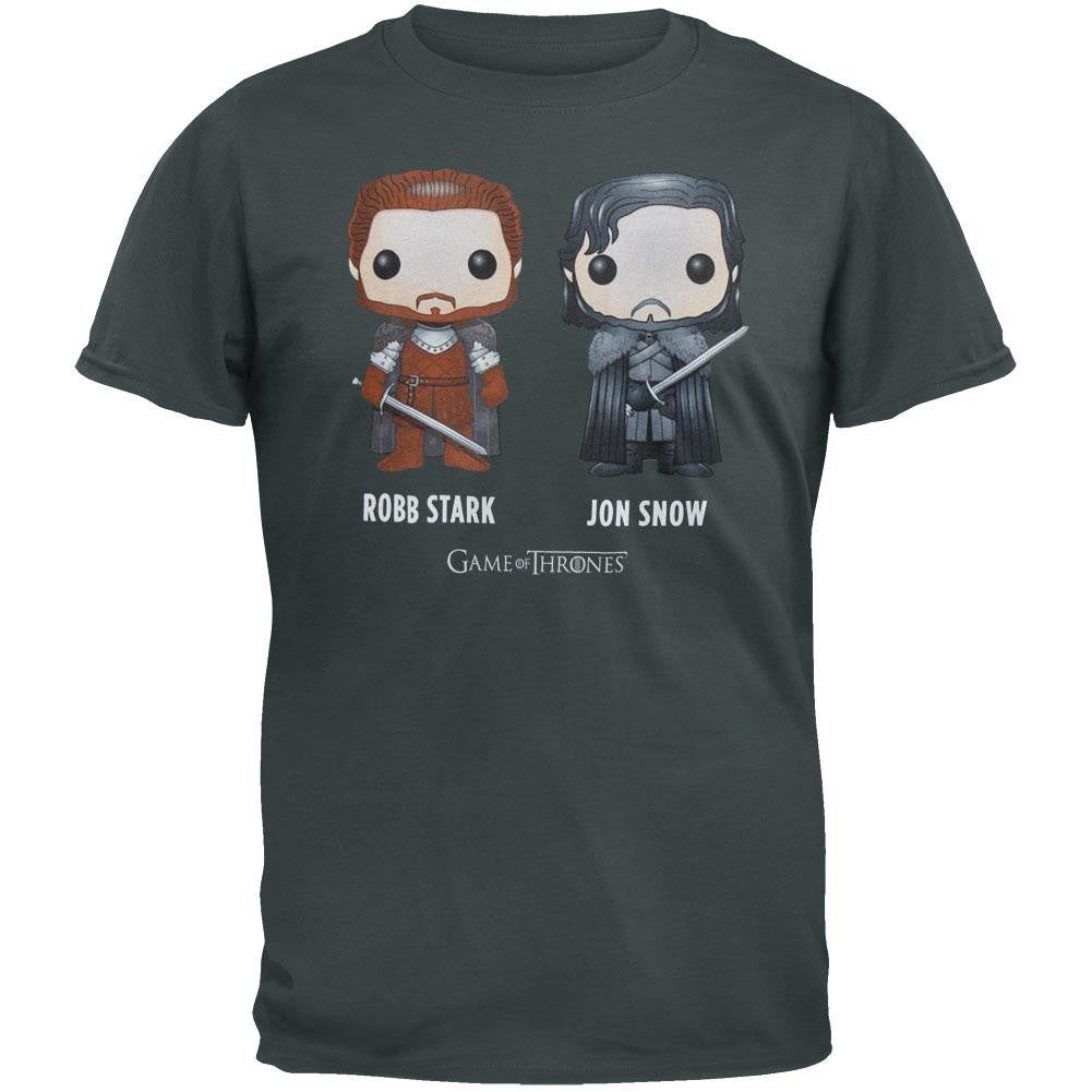 Game of Thrones - Robb Stark and Jon Snow Avatars T-Shirt Men's T-Shirts Game of Thrones SM Grey 