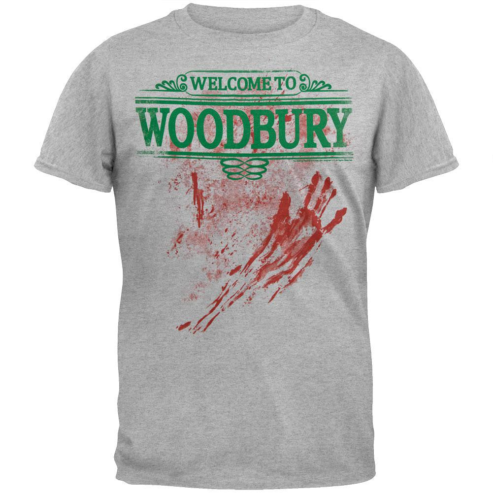 Walking Dead - Welcome To Woodbury Soft T-Shirt Men's T-Shirts Walking Dead SM Grey 