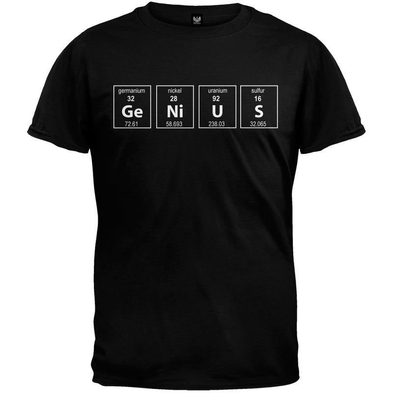 Genius Periodic Table T-Shirt Men's T-Shirts Old Glory 3XL Black 