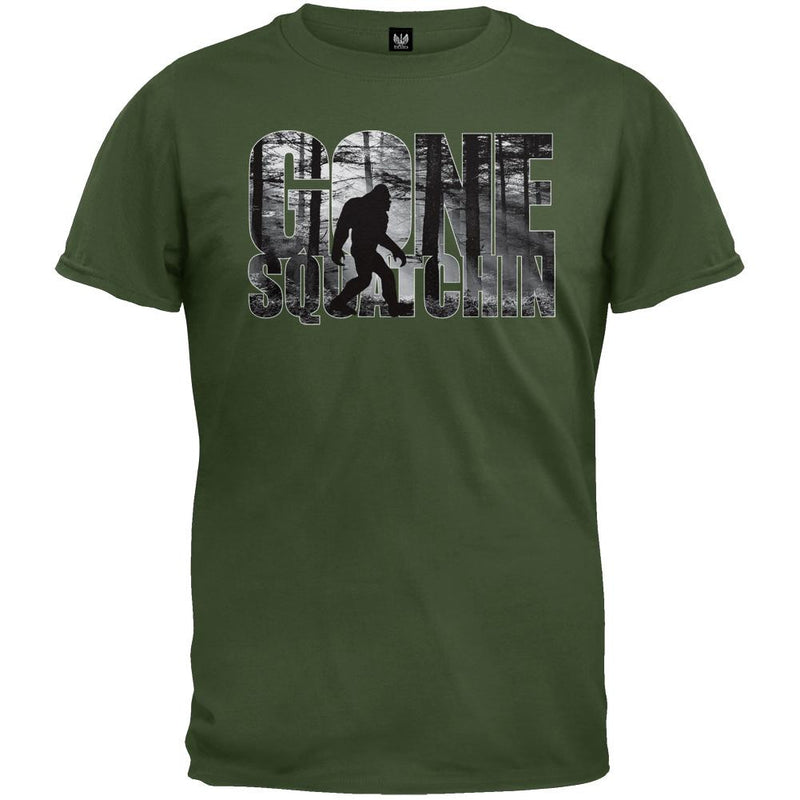 Gone Squatchin Black T-Shirt Men's T-Shirts Old Glory   