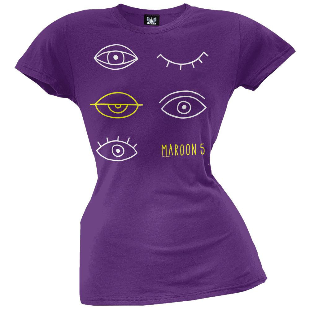 Maroon 5 - Eyes Juniors T-Shirt Juniors T-Shirts Maroon 5 LG Purple