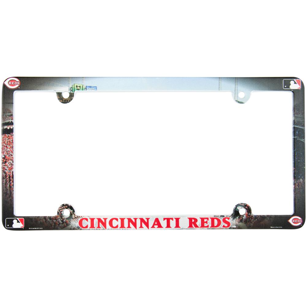 Cincinnati Reds - Field Scene License Multi Color Plate Frame License Plate Frames Old Glory OS Multicoloured 