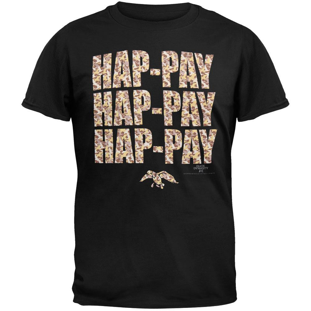 Duck Dynasty - Hap-Pay Camo Logo T-Shirt Men's T-Shirts Duck Dynasty SM Black 