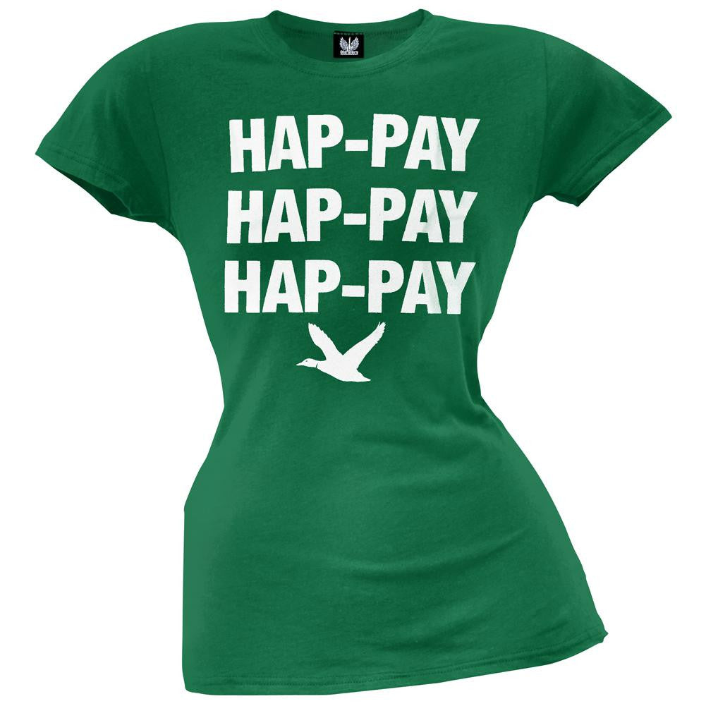 Duck Dynasty - Hap-Pay Kelly Green Juniors T-Shirt Juniors T-Shirts Duck Dynasty SM Green