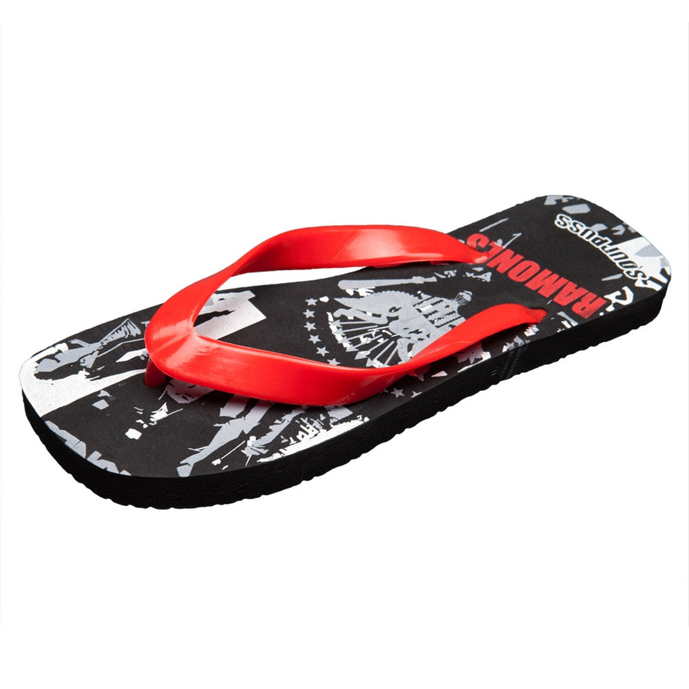 Ramones - Collage Red/Black Flip Flops Sandals & Flip-Flops Ramones   