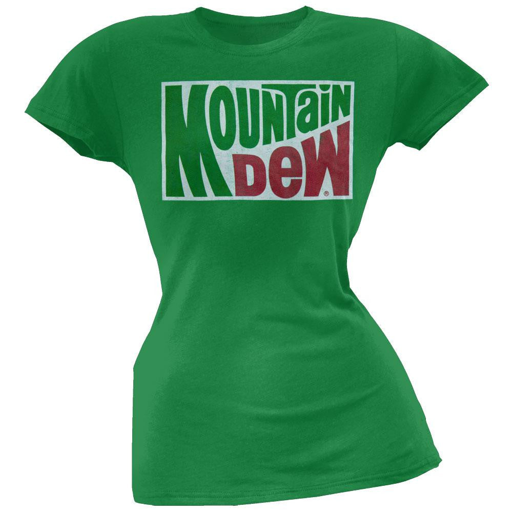 Mountain Dew - Classic Logo Juniors T-Shirt Juniors T-Shirts Mountain Dew LG Green 