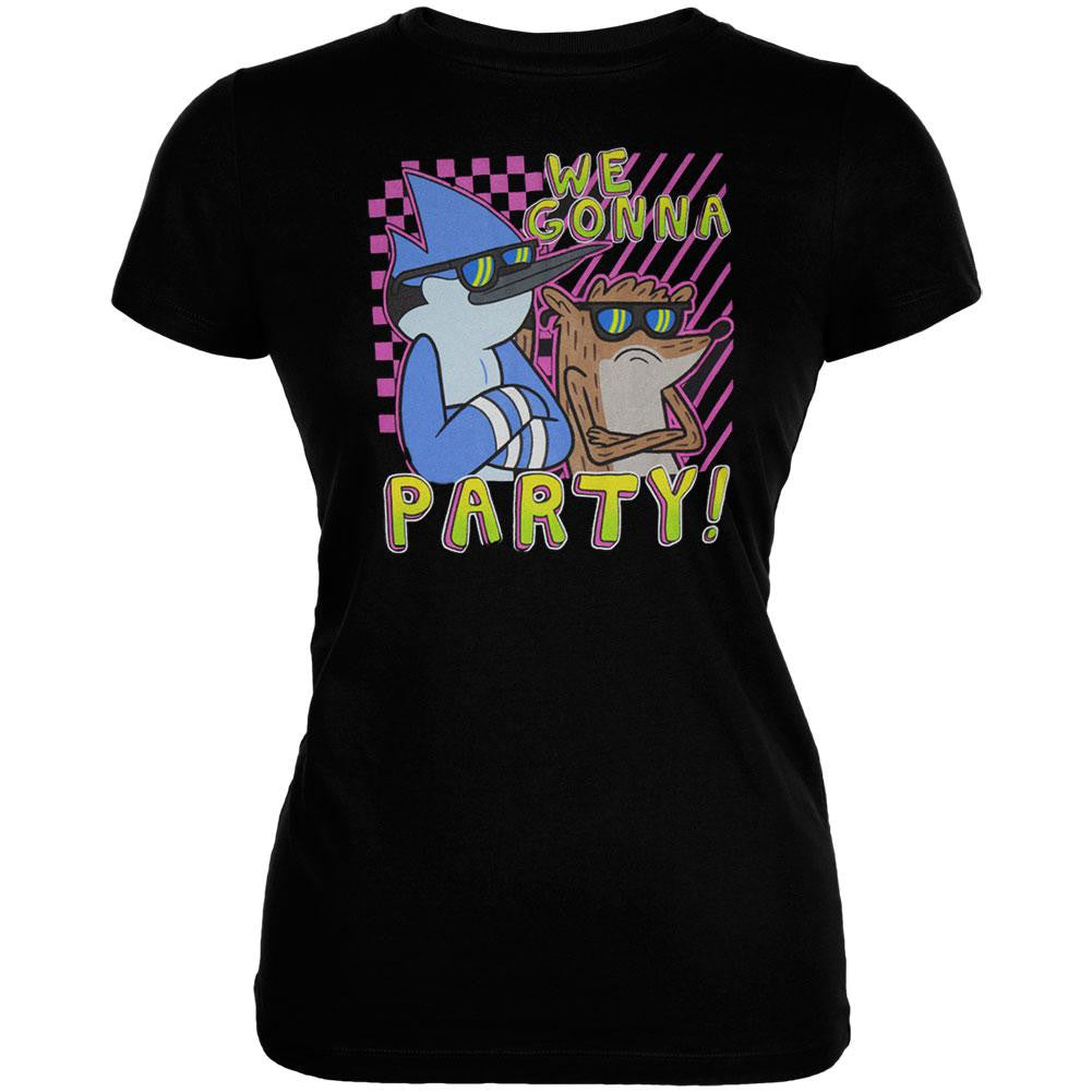 Regular Show - Party Party Juniors T-Shirt Juniors T-Shirts Regular Show LG Black 
