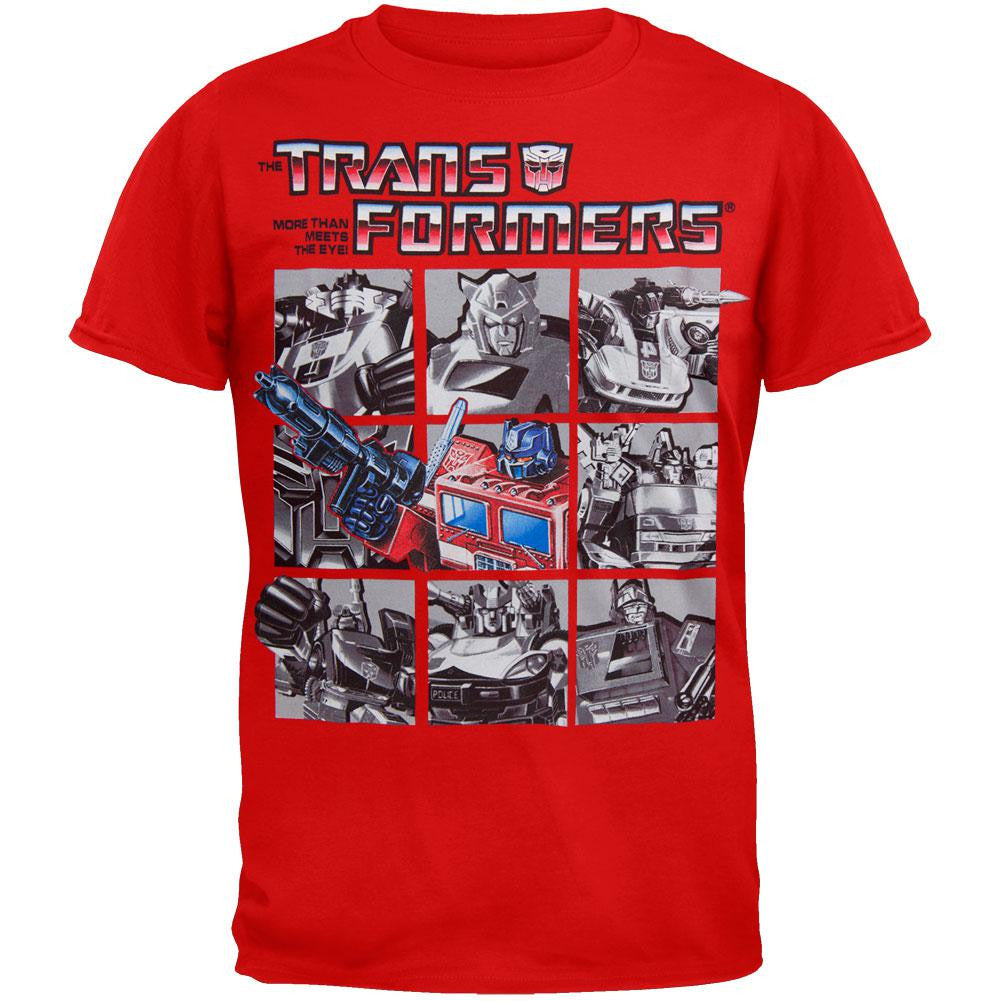Transformers - Grey Group Youth T-Shirt Youth T-Shirts Transformers XL Red 