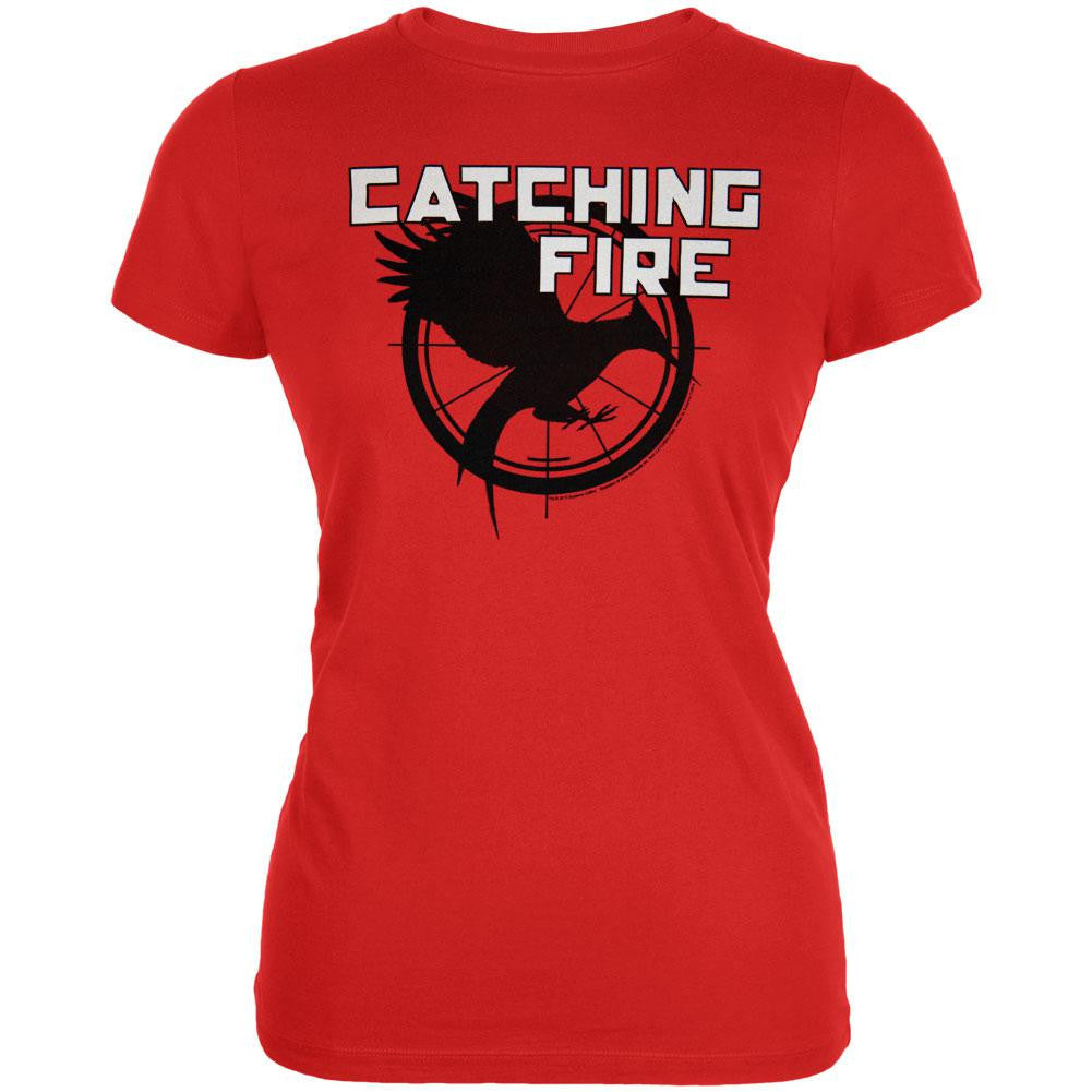 The Hunger Games - Catching Fire Logo Juniors T-Shirt Juniors T-Shirts The Hunger Games LG Red 