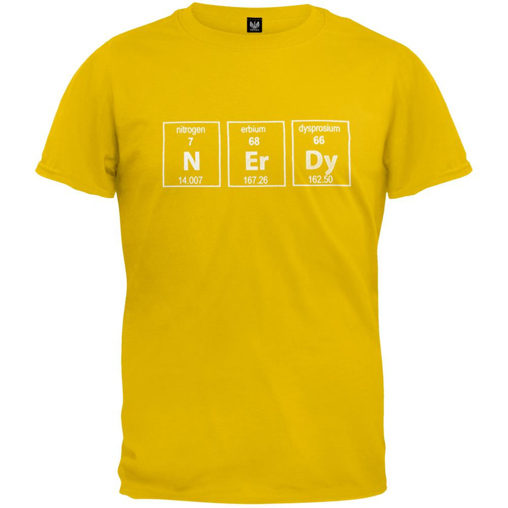 Nerdy Periodic Table T-Shirt Men's T-Shirts Old Glory SM Yellow 