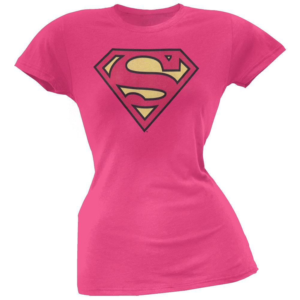 Supergirl - Pinky Shield Juniors T-Shirt Juniors T-Shirts Supergirl SM Pink 