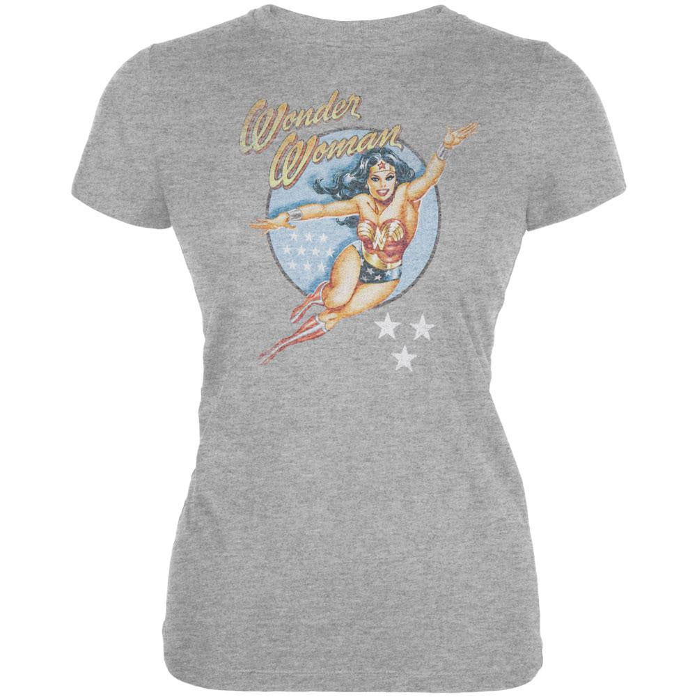 Wonder Woman - Vintage Juniors T-Shirt Juniors T-Shirts Wonder Woman SM Grey 