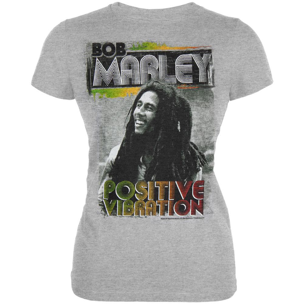 Bob Marley - Positive Vibration Juniors T-Shirt Juniors T-Shirts Bob Marley XS Grey 