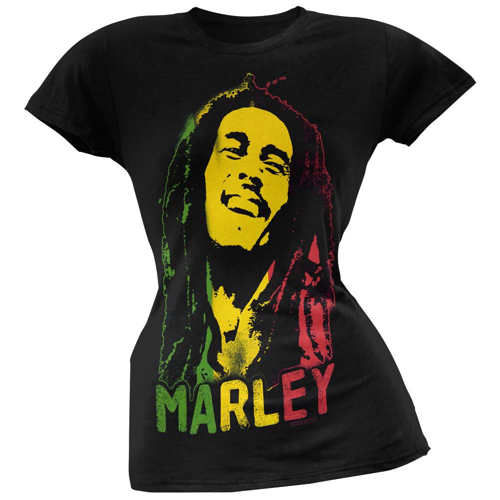 Bob Marley - Rasta Face Juniors T-Shirt Juniors T-Shirts Bob Marley   