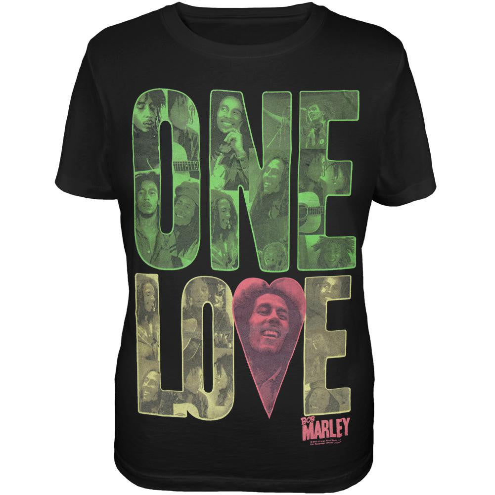 Bob Marley One Love Block Ladies Plus Size T-Shirt Women's T-Shirts Bob Marley LG Black 