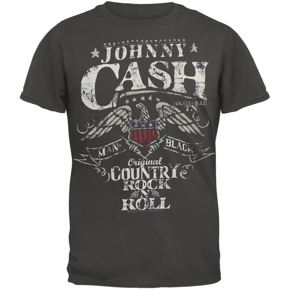 Johnny Cash - Eagle Seal Plus-Size T-Shirt Men's T-Shirts Johnny Cash XL Grey 