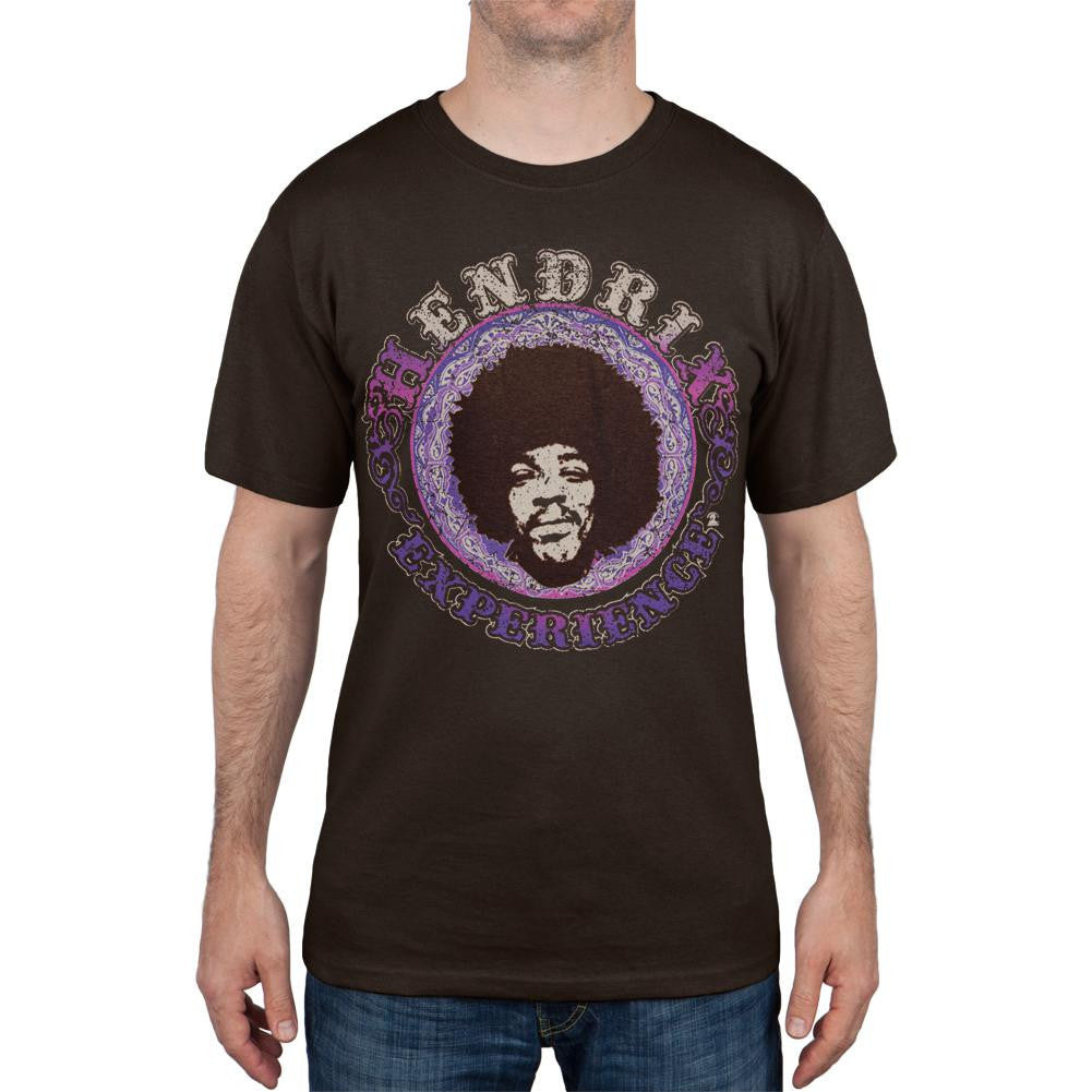 Jimi Hendrix - Experience Circle T-Shirt Men's T-Shirts Jimi Hendrix MD Brown