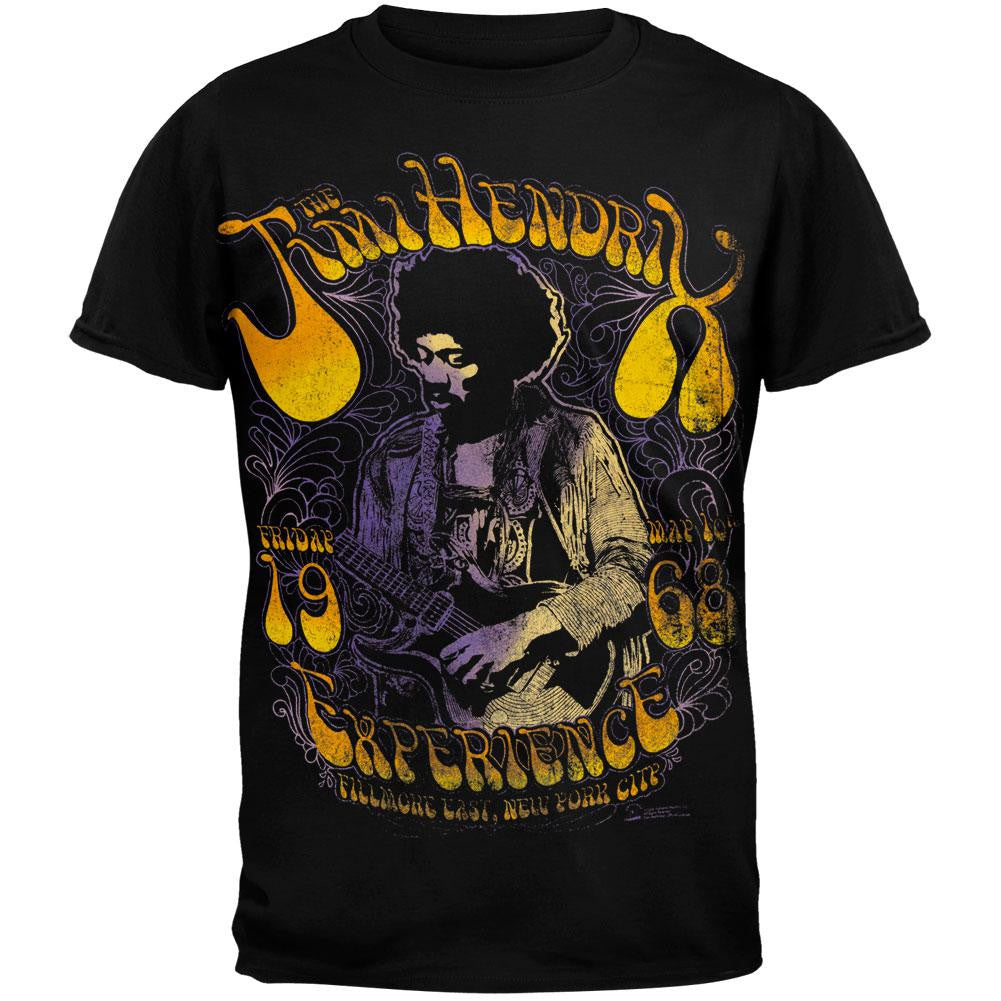 Jimi Hendrix - Fillmore 1968 In Color T-Shirt Men's T-Shirts Jimi Hendrix 2XL Black 