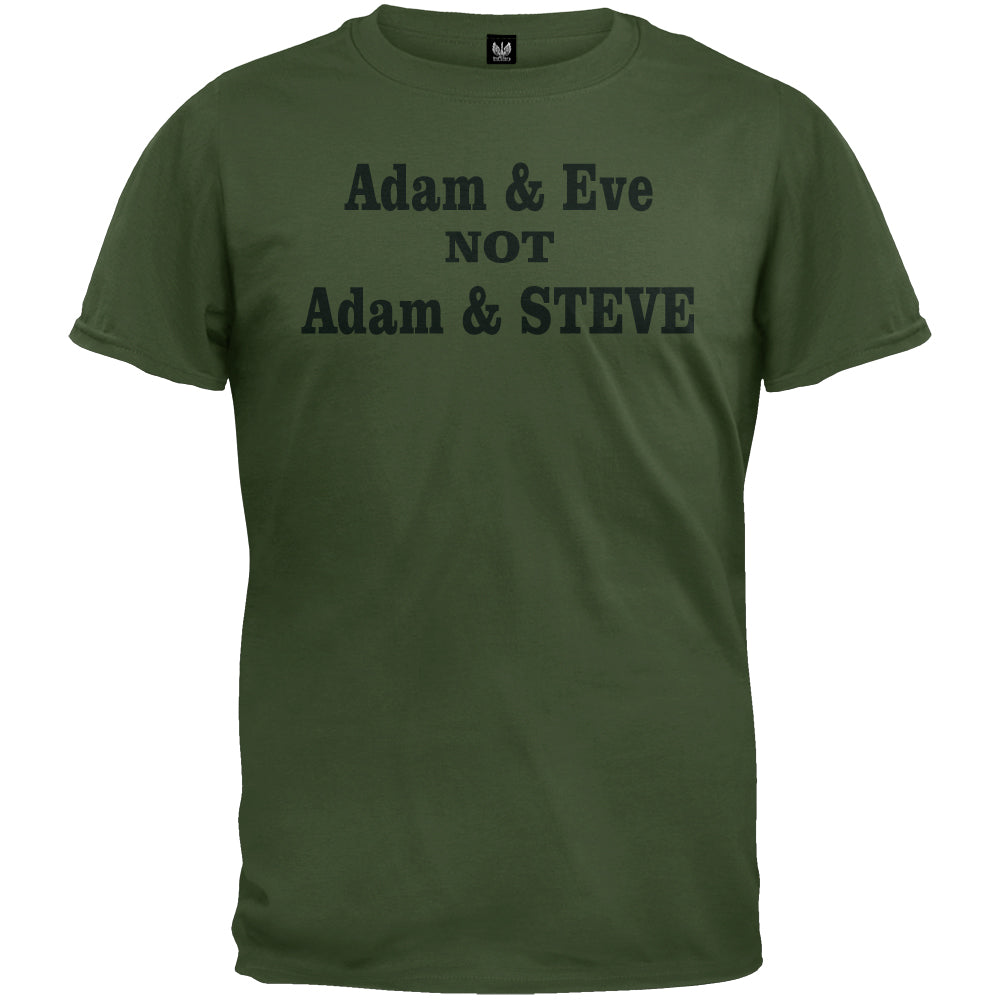 Adam and Eve Not Adam and Steve T-Shirt Men's T-Shirts Old Glory 3XL Military Green 