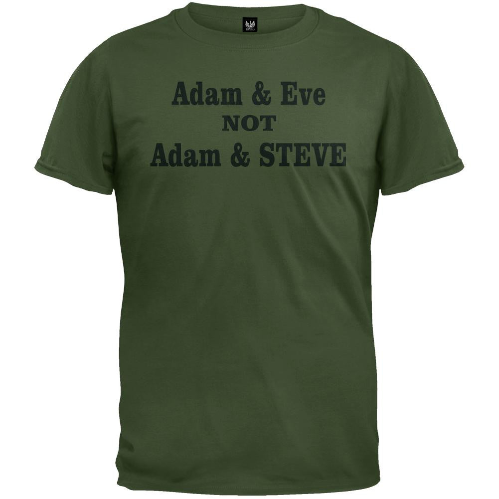 Adam and Eve Not Adam and Steve T-Shirt Men's T-Shirts Old Glory 2XL Olive 