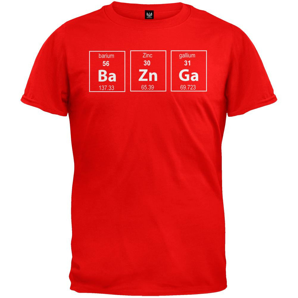 Bazinga Periodic Table Red T-Shirt Men's T-Shirts Old Glory 2XL Red 