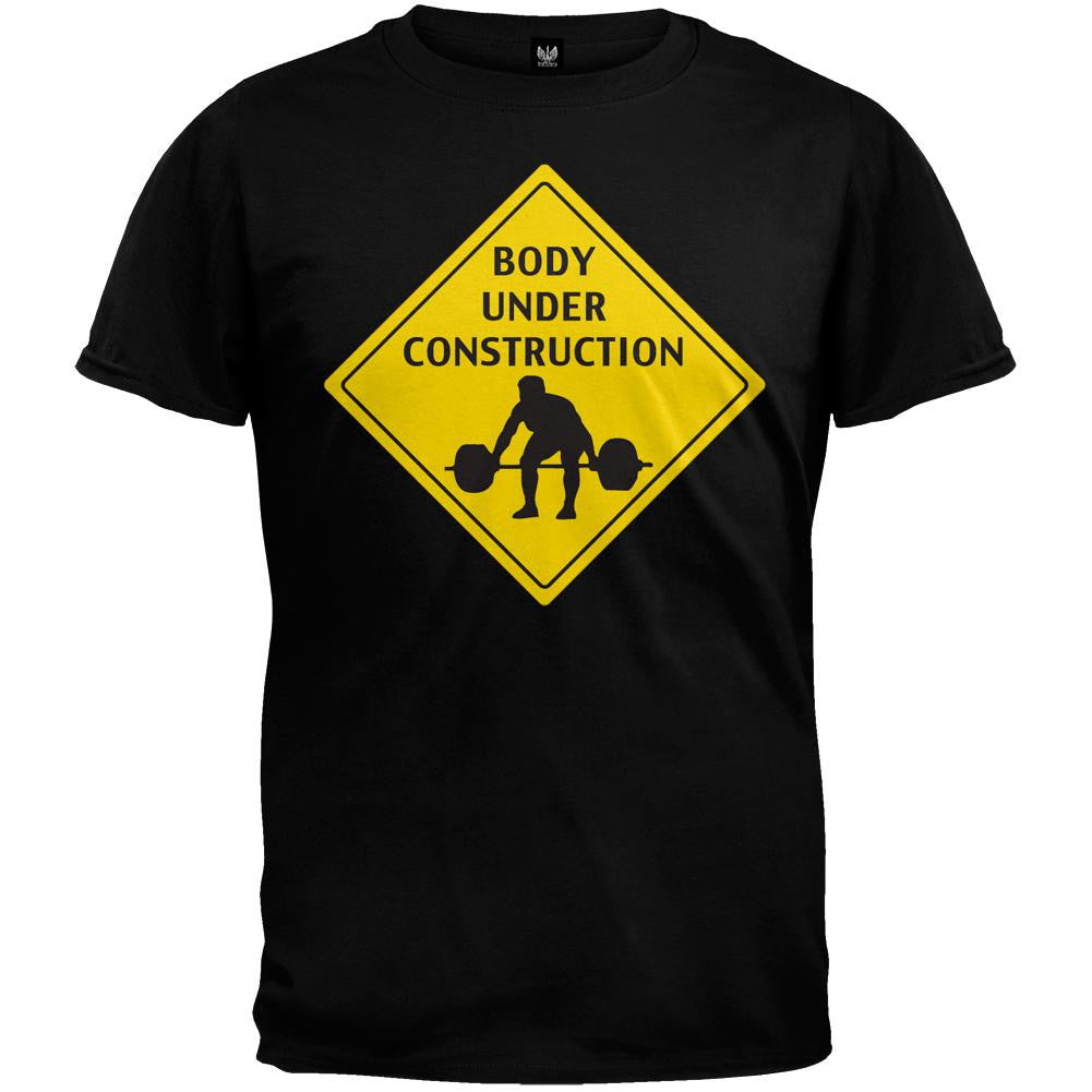 Body Under Construction T-Shirt Men's T-Shirts Old Glory LG Black 