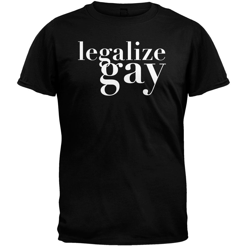 Legalize Gay Black T-Shirt Men's T-Shirts LGBT 2XL Black 