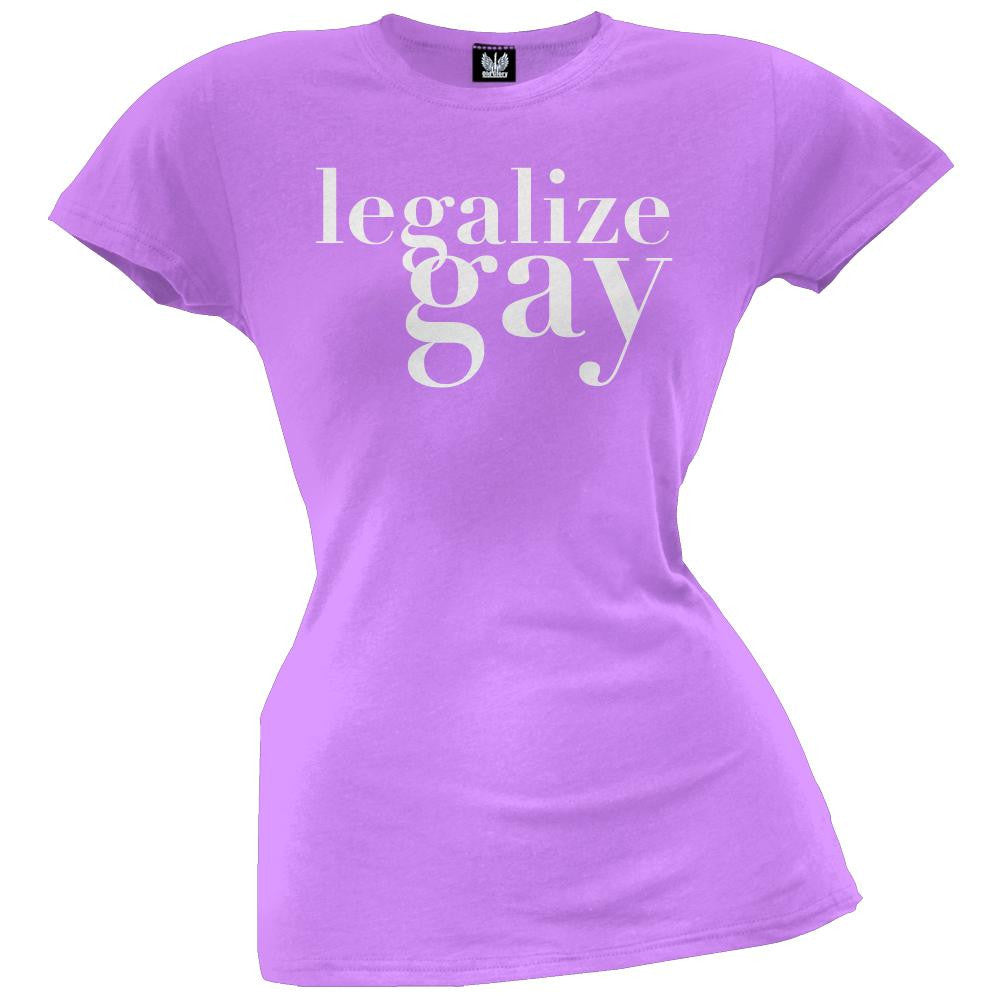 Legalize Gay Light Blue Juniors T-Shirt Juniors T-Shirts Old Glory   