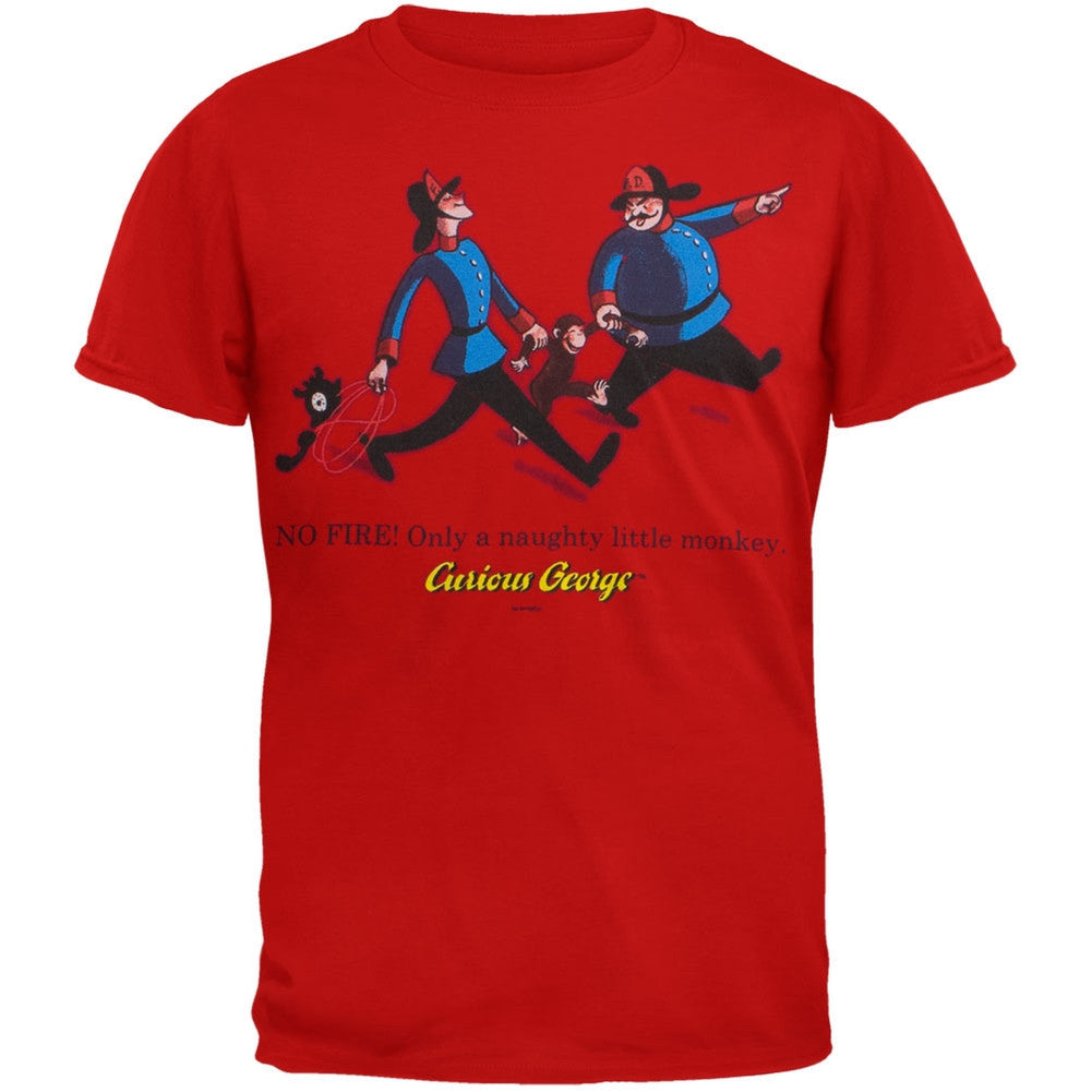 Curious George - Fireman Youth T-Shirt Youth T-Shirts Curious George LG Red 