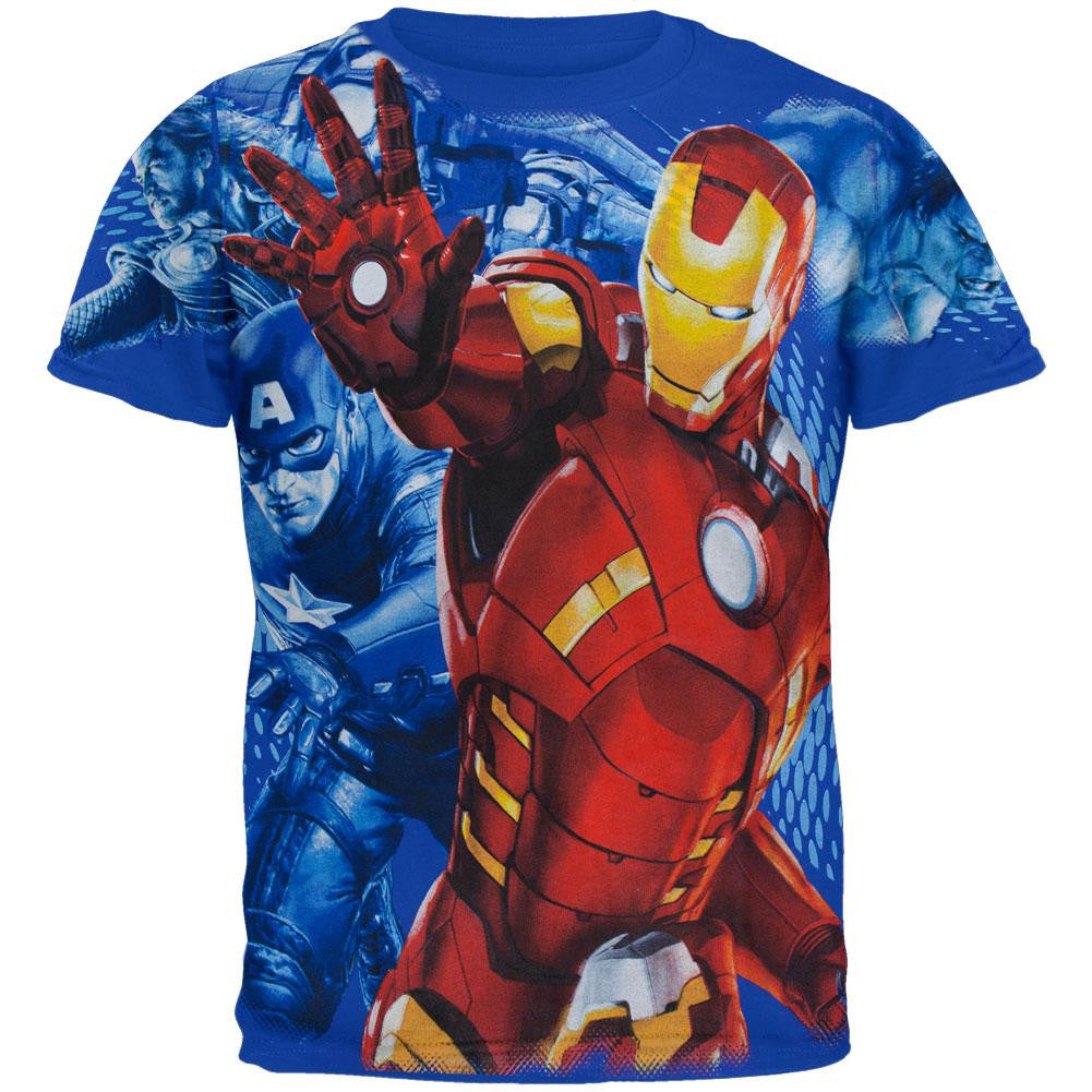 Avengers - Repulsor Blast Youth T-Shirt Youth T-Shirts The Avengers XL Blue