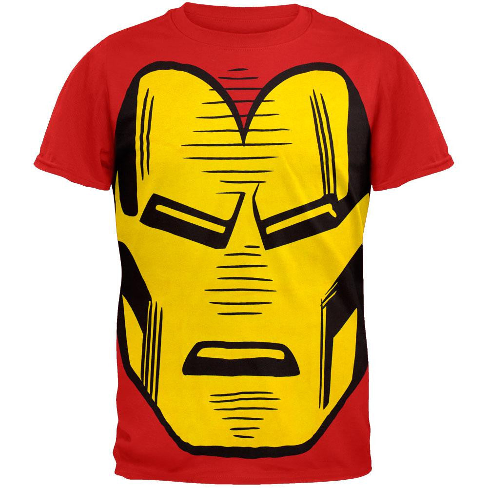 Iron Man Big Head Subway Mens T-Shirt Men's T-Shirts Iron Man SM Red