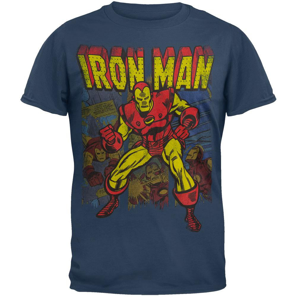 Iron Man - Iron Panes Soft T-Shirt Men's T-Shirts Iron Man 2XL Blue 