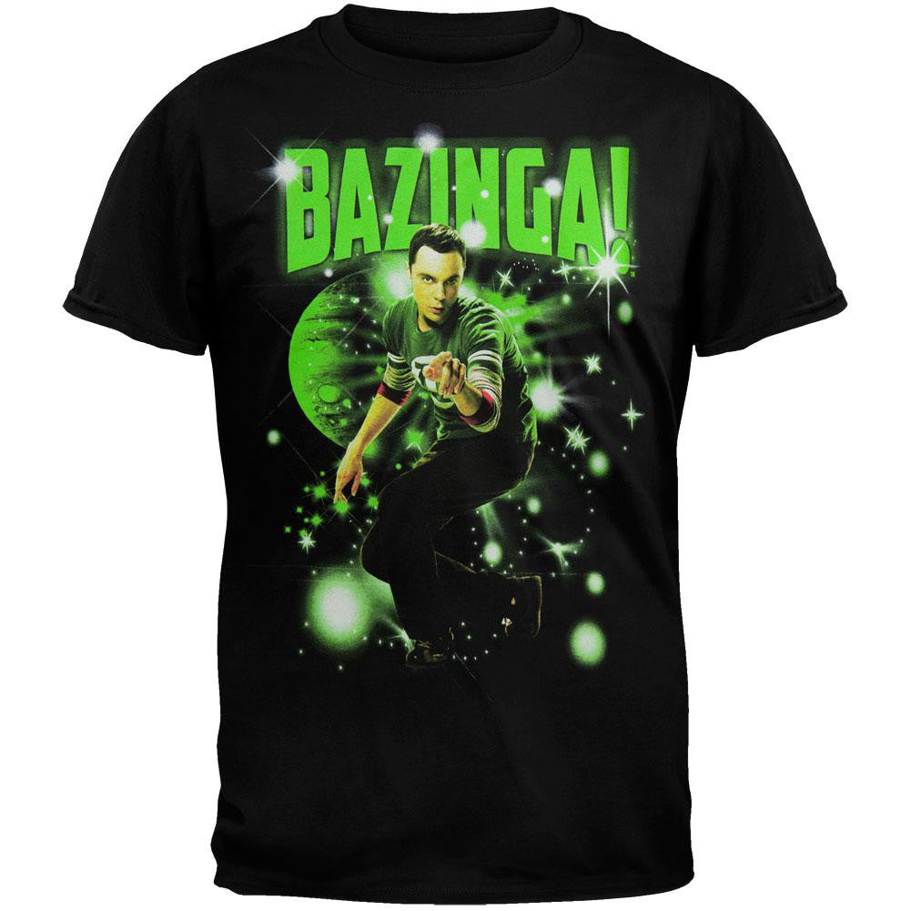 Big Bang Theory - Sheldon Bazinga Stars T-Shirt Men's T-Shirts Big Bang Theory SM Black 
