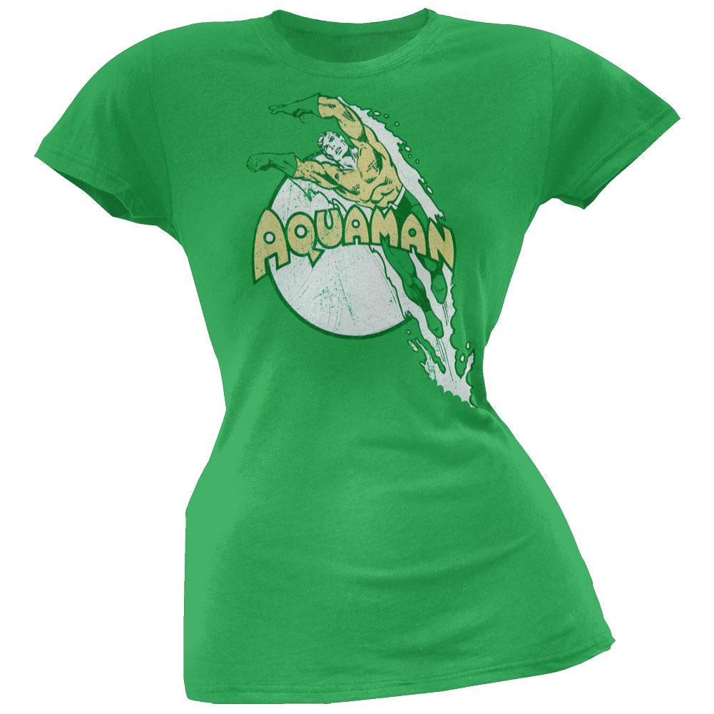 Aquaman - Splash Juniors T-Shirt Juniors T-Shirts Aquaman SM Green