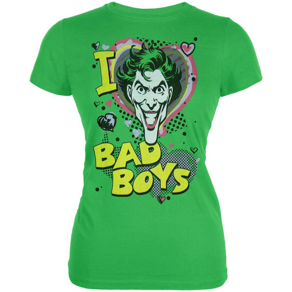 Batman - I Heart Bad Boys Juniors T-Shirt Juniors T-Shirts Batman SM Green