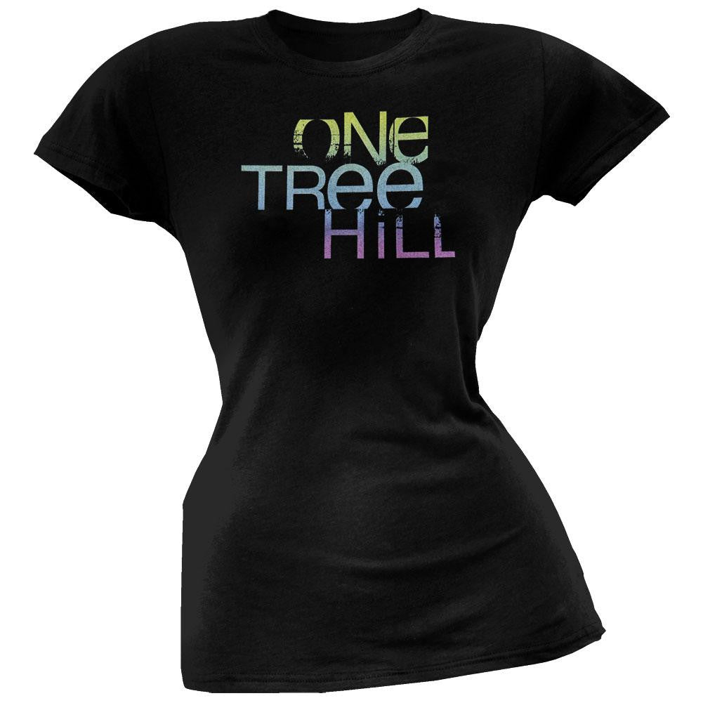 One Tree Hill - Color Blend Logo Juniors T-Shirt Juniors T-Shirts One Tree Hill LG Black 