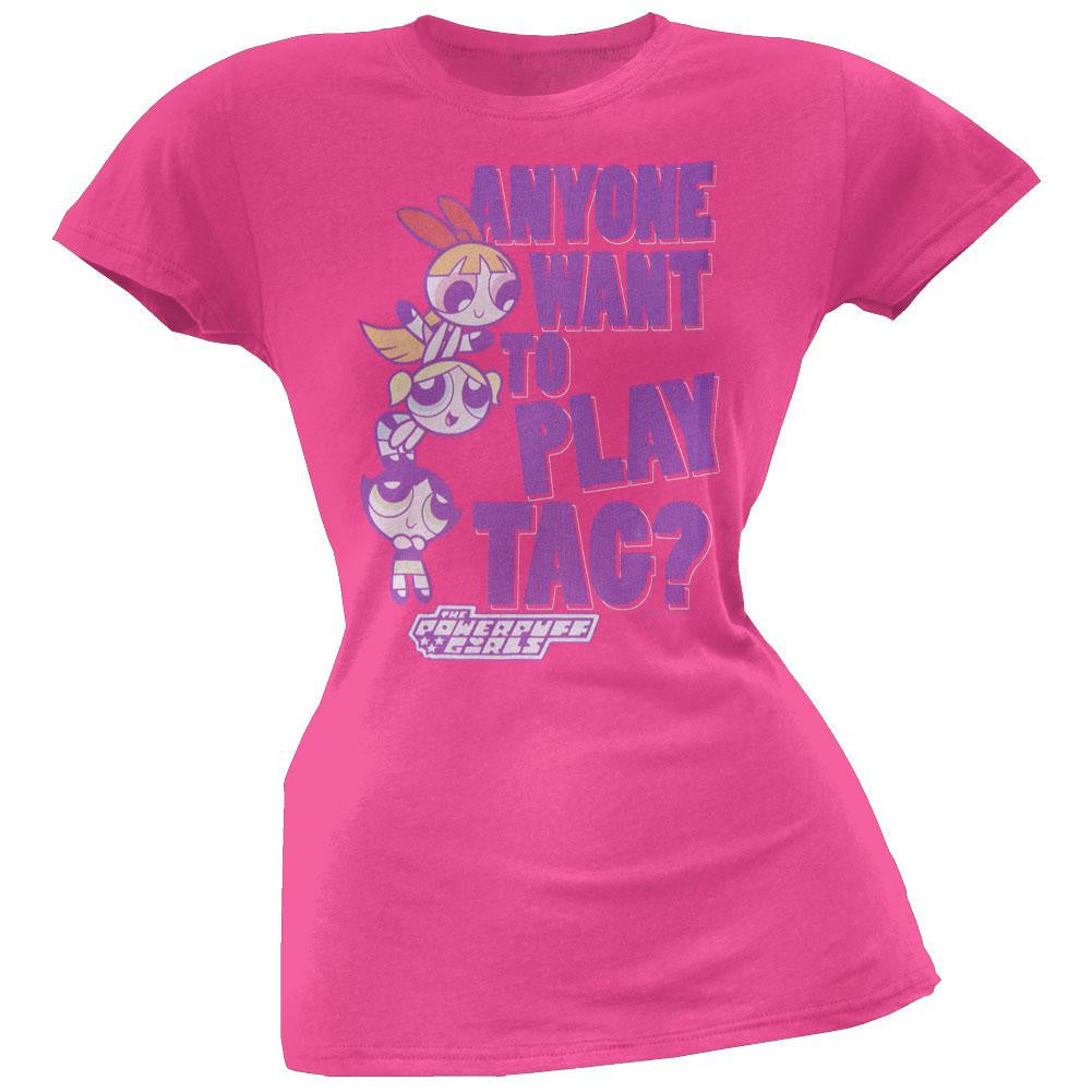 Powerpuff Girls - Tag Juniors T-Shirt Juniors T-Shirts Powerpuff Girls LG Pink 