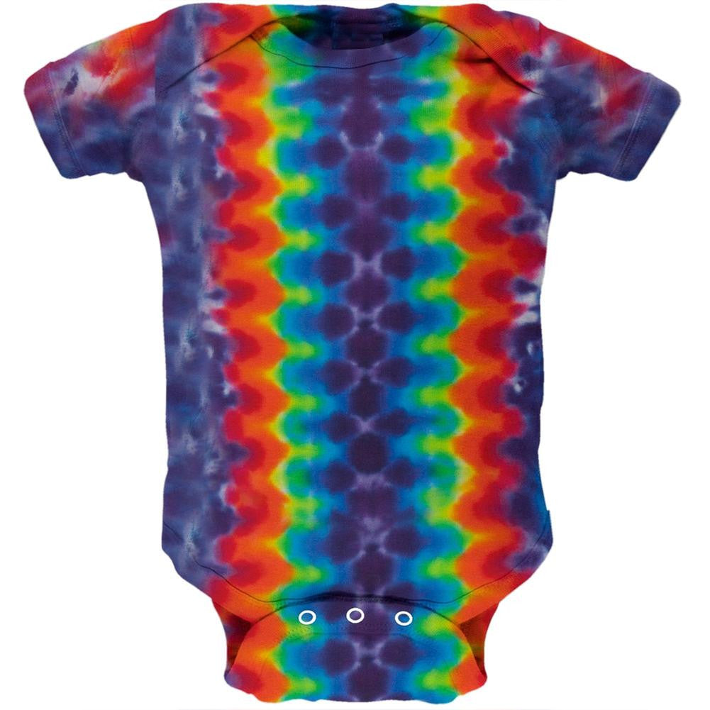 Rainbow Horizontal Pleats Baby One Piece Baby One Piece Old Glory   