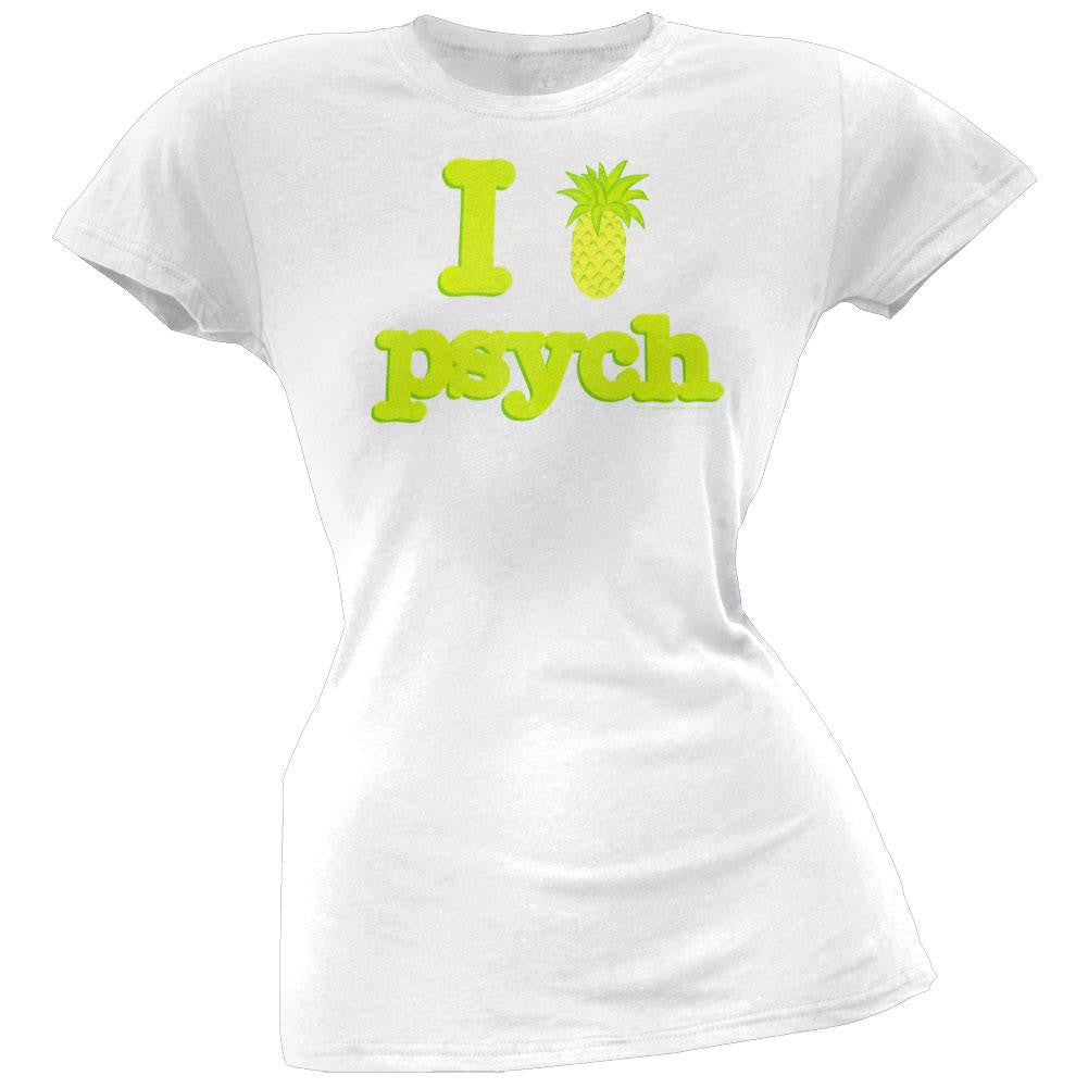 Psych - I Pineapple Psych Juniors T-Shirt Juniors T-Shirts Psych MD White