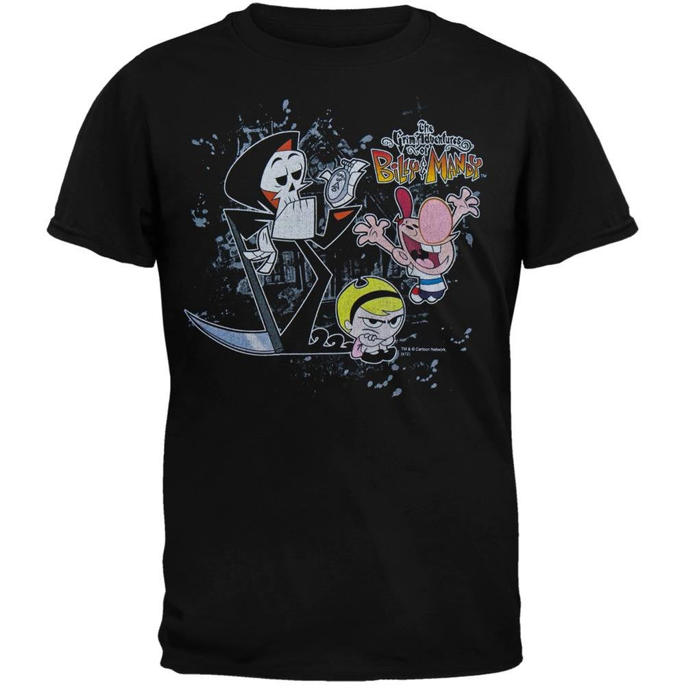 Grim Adventures - Splatter Cast Youth T-Shirt Youth T-Shirts The Grim Adventures of Billy & Mandy SM Black