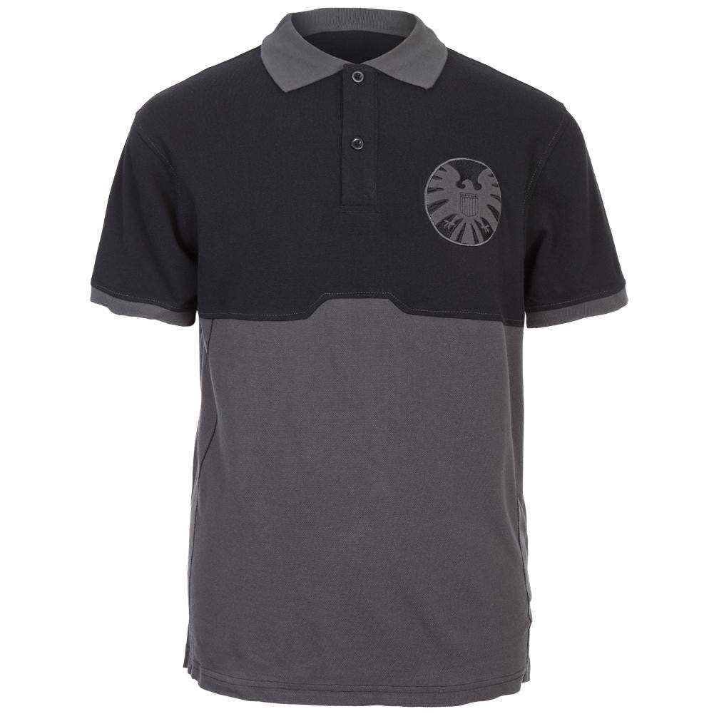 Avengers - S.H.I.E.L.D. Logo Polo Shirt Men's Polo Shirts The Avengers LG Grey