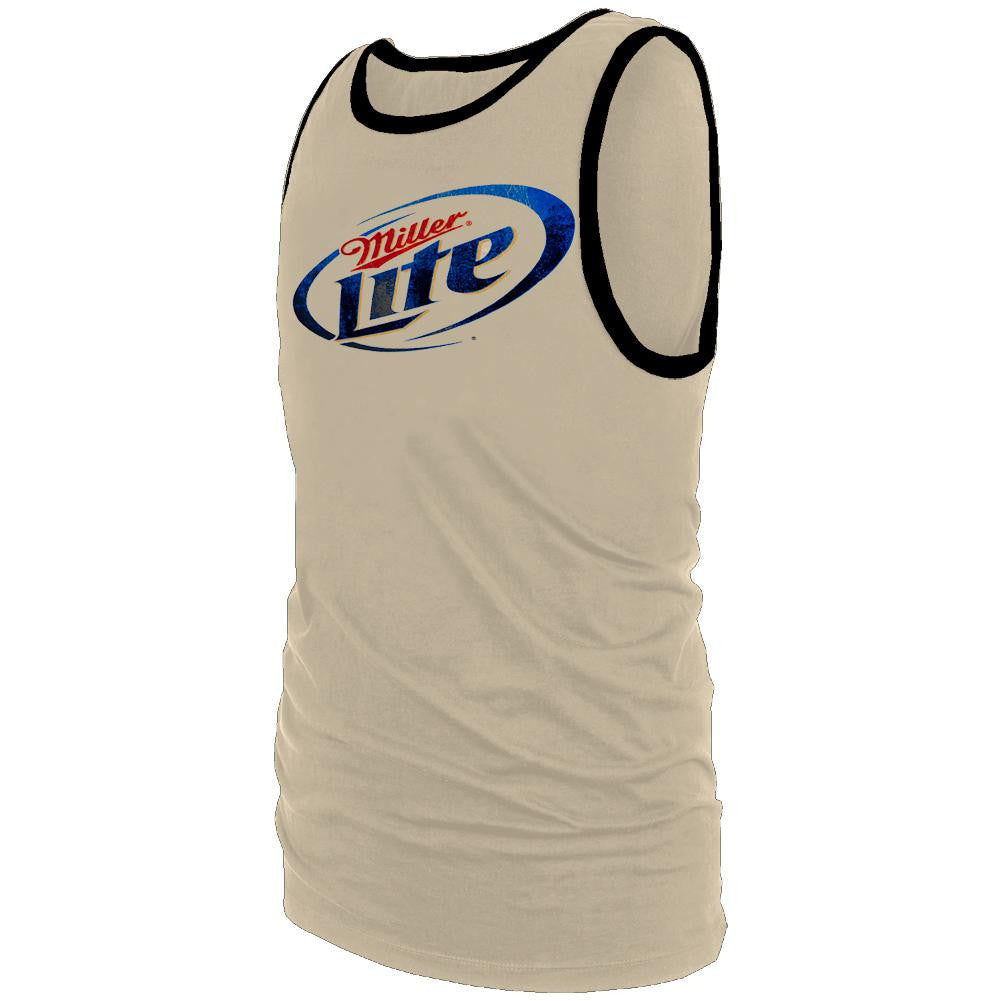 Miller Light - Logo Tank Top Men's Tank Tops Miller SM Off-White 