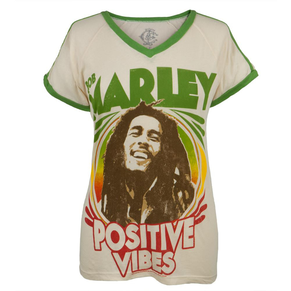 Bob Marley - Positive Vibration 1976 Juniors Soccer T-Shirt Juniors T-Shirts Bob Marley SM Off-White 